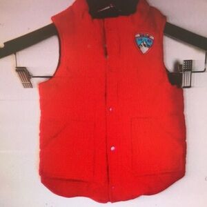 Red Puffer Vest with Patch